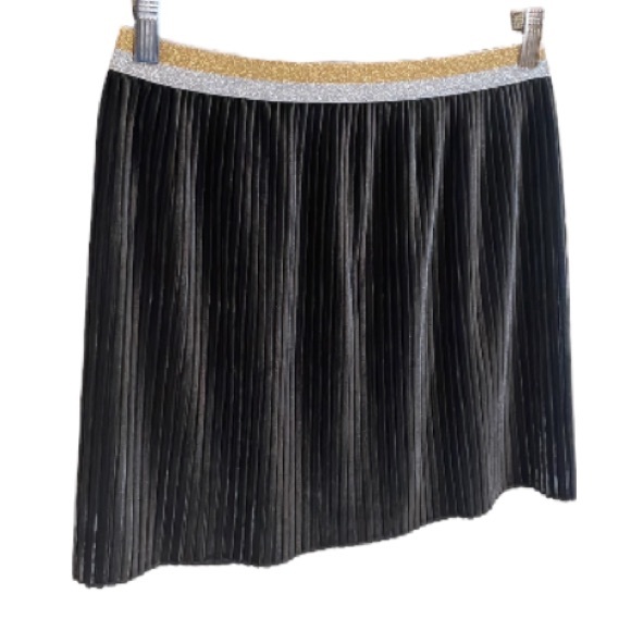 United Colors of Benetton Grey Velvet Pleated Skirt - Picture 1 of 12
